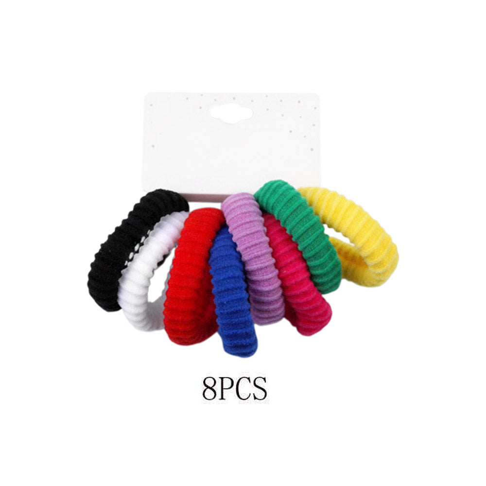 12 SET OF 8 - Textured Elastic Hairband Set