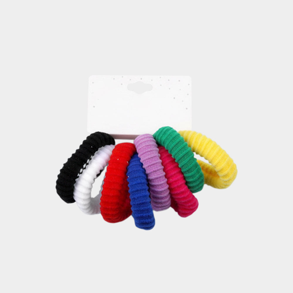 12 SET OF 8 - Textured Elastic Hairband Set
