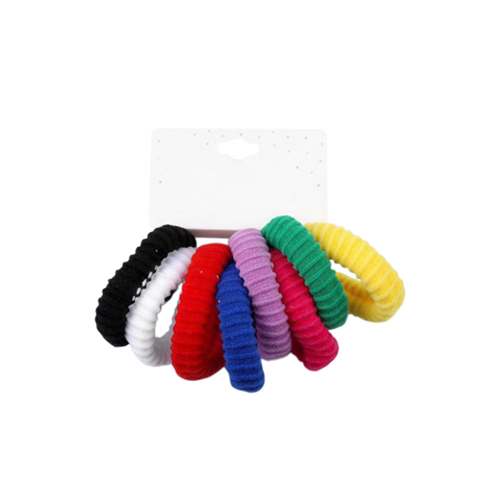 12 SET OF 8 - Textured Elastic Hairband Set
