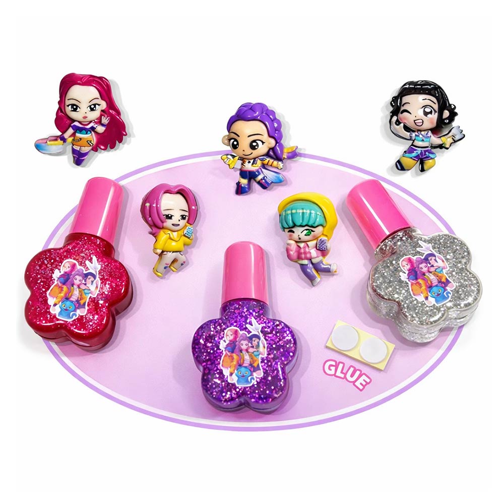 24 SET OF 4 - Kpop Demon Hunters Charm and Glitter Nail Polish Set