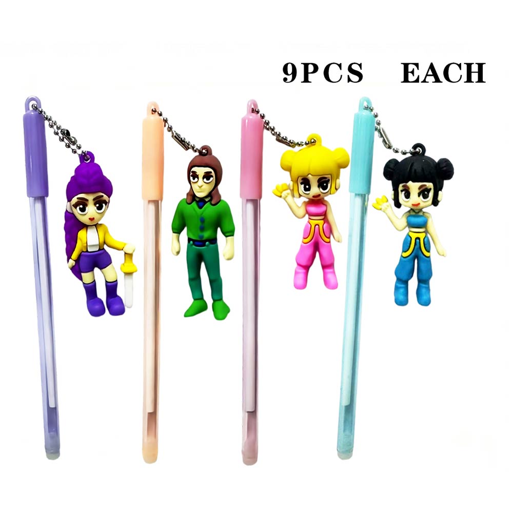 36PCS - Cartoon Character Charm Topper Gel Ball Pens