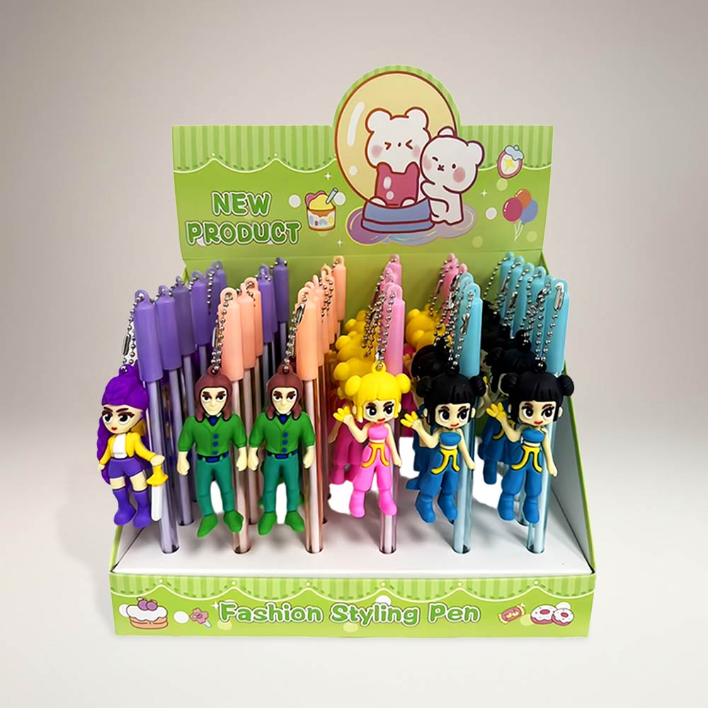 36PCS - Cartoon Character Charm Topper Gel Ball Pens