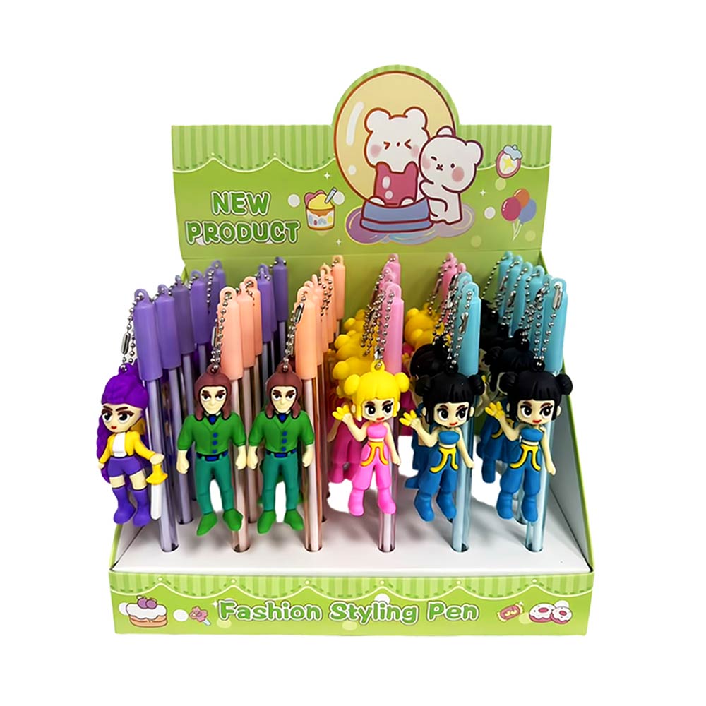 36PCS - Cartoon Character Charm Topper Gel Ball Pens