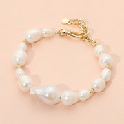 18K Gold Dipped Freshwater Baroque Pearl Beaded Bracelet