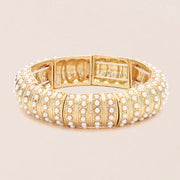 Pearl Paved Stretch Bangle Bracelet