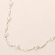 Elegant Graduated Pearl Station Necklace