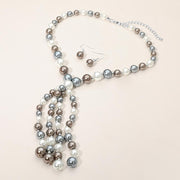 Pearl Cluster Tassel Statement Necklace