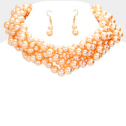 Twisted Multi-Strand Pearl Necklace