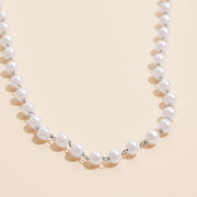 Semi Fine Collection - 18K White Gold Dipped Pearl Station Necklace