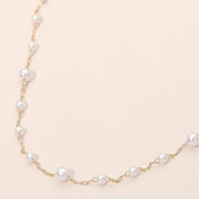 Classic Pearl Station Chain Necklace