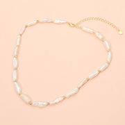 18K Gold Dipped Freshwater Baroque Pearl Beaded Necklace