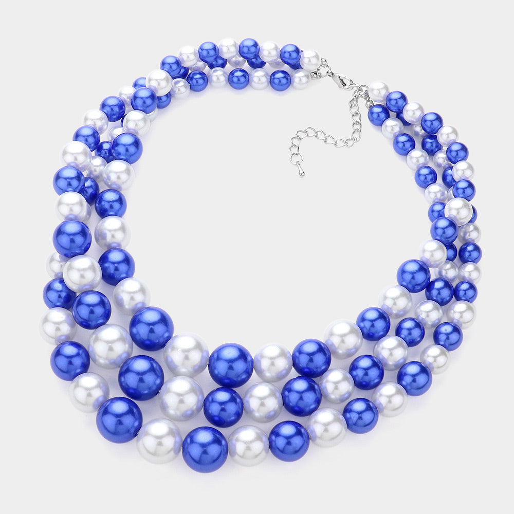 3Row Strand Pearl Necklace