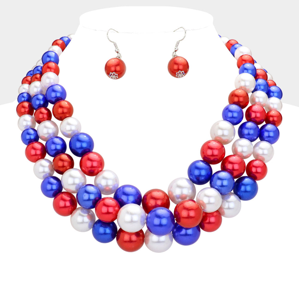 3Row Strand Pearl Necklace