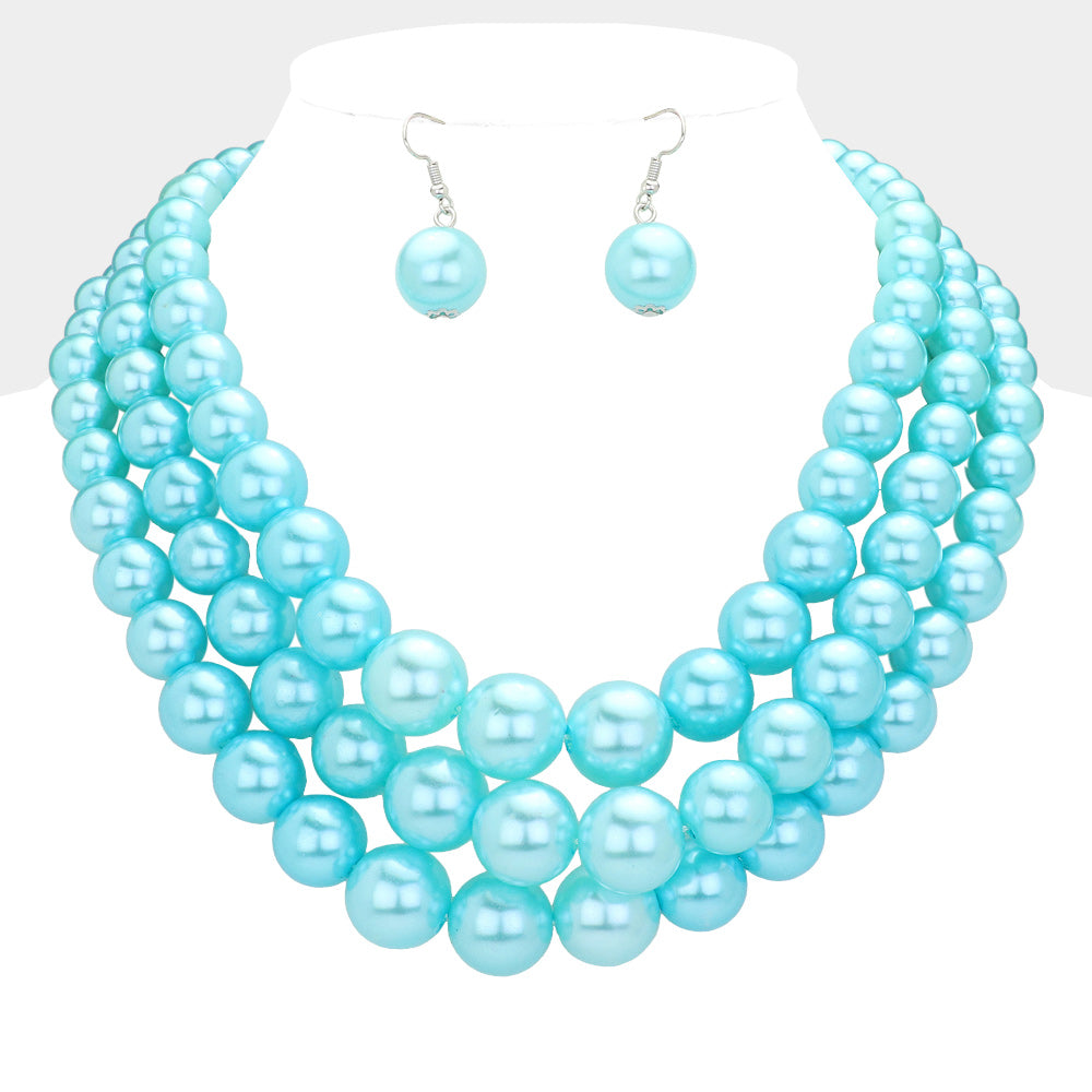 3Row Strand Pearl Necklace