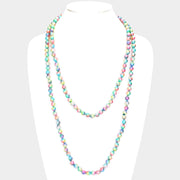 Multi Colored Pearl Long Necklace