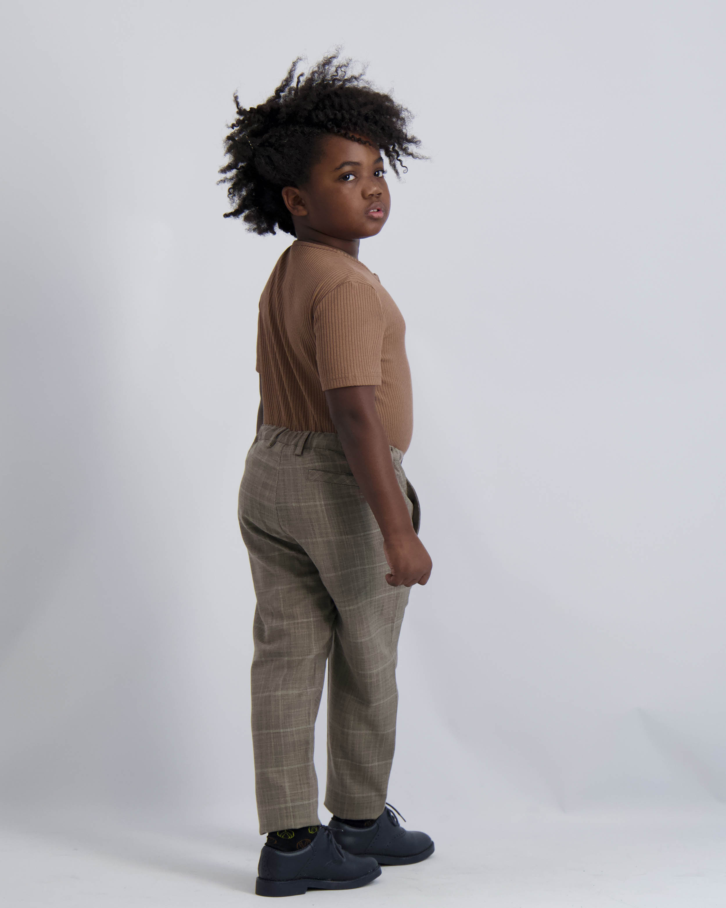 Gingerbread Ribbed Button Top