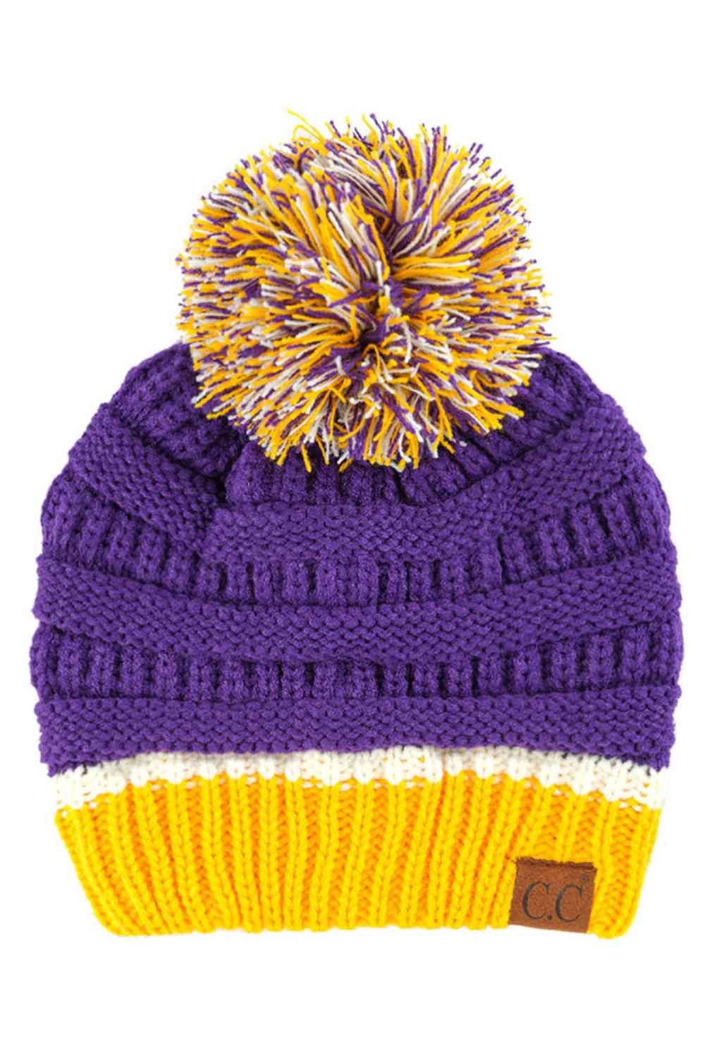 C.C Teal Color Ribbed Beanie With Pom