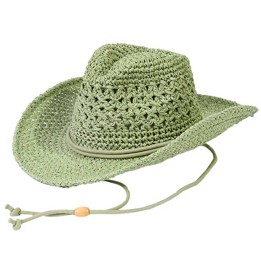 C.C Women's Paper Straw Open Weaved Cowboy Hat