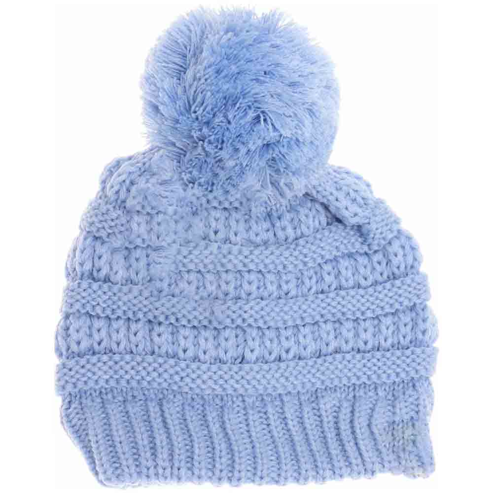 Kids Solid Pom C.C Beanies