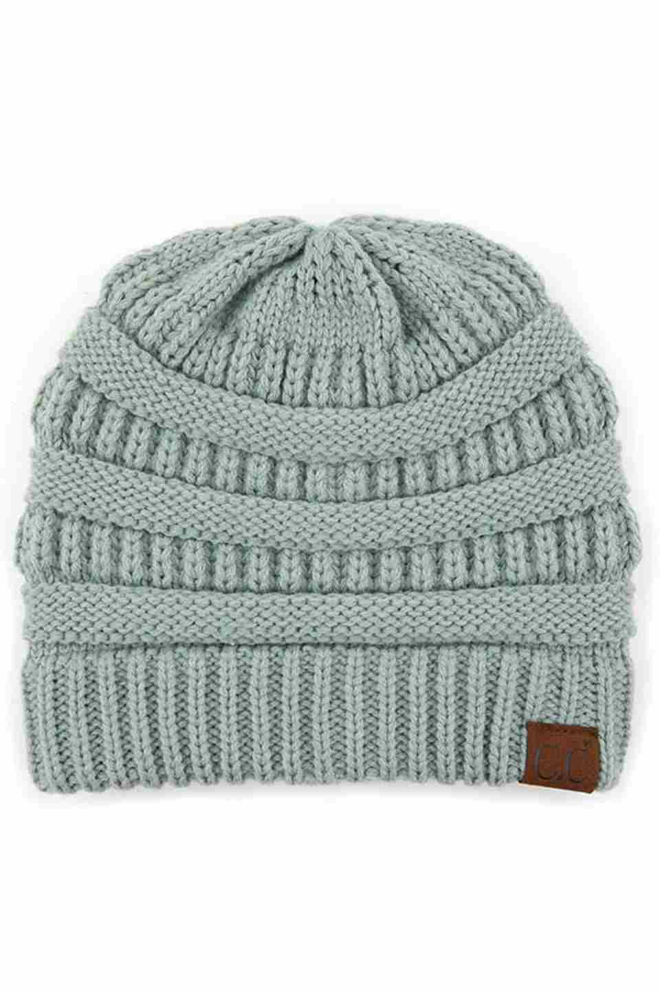 C.C Women's Ribbed Knit Solid Color Beanie