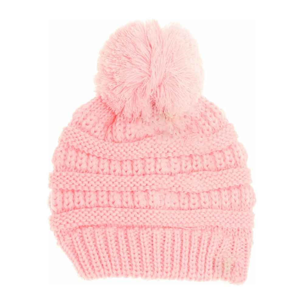 Kids Solid Pom C.C Beanies