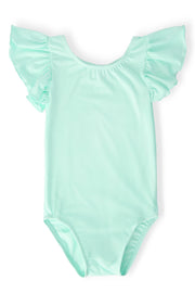 Pastel Green S/S Flutter Sleeve Leotard