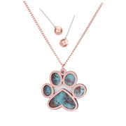 Two Tone Brass Metal Paw Pendant Necklace