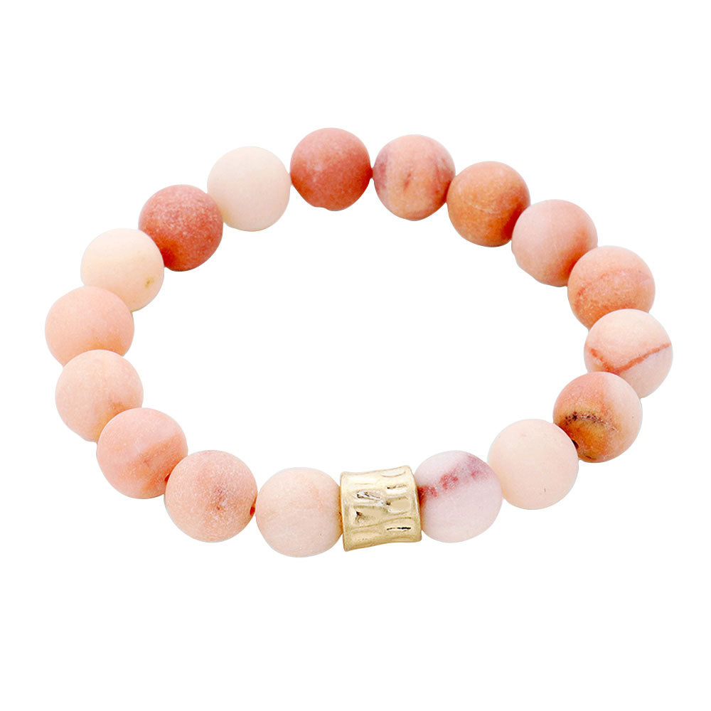 Semi precious stone beaded stretch bracelet