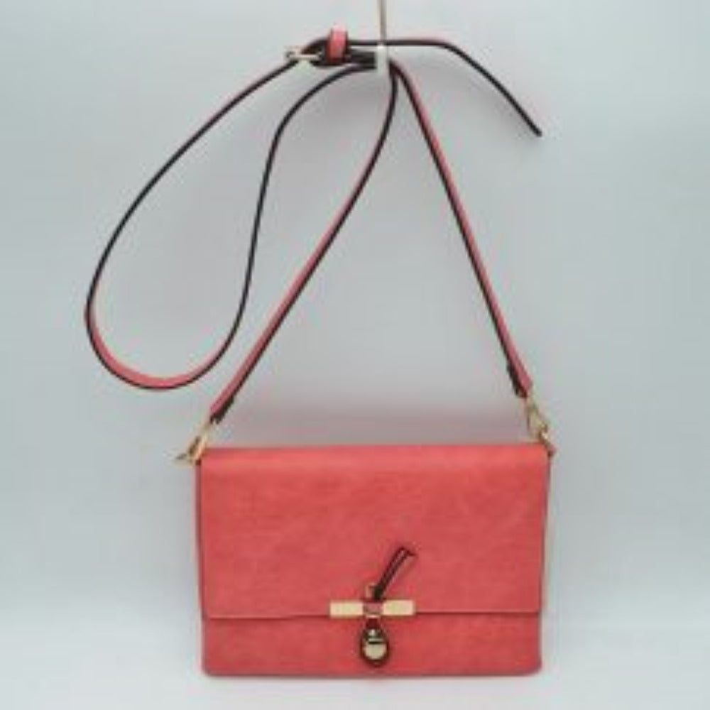 Knot Accent Flap Crossbody Bag with Adjustable Strap