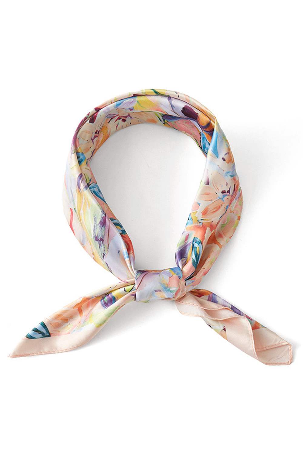 Multi Color with Flowers Print Bandana Summer Scarf
