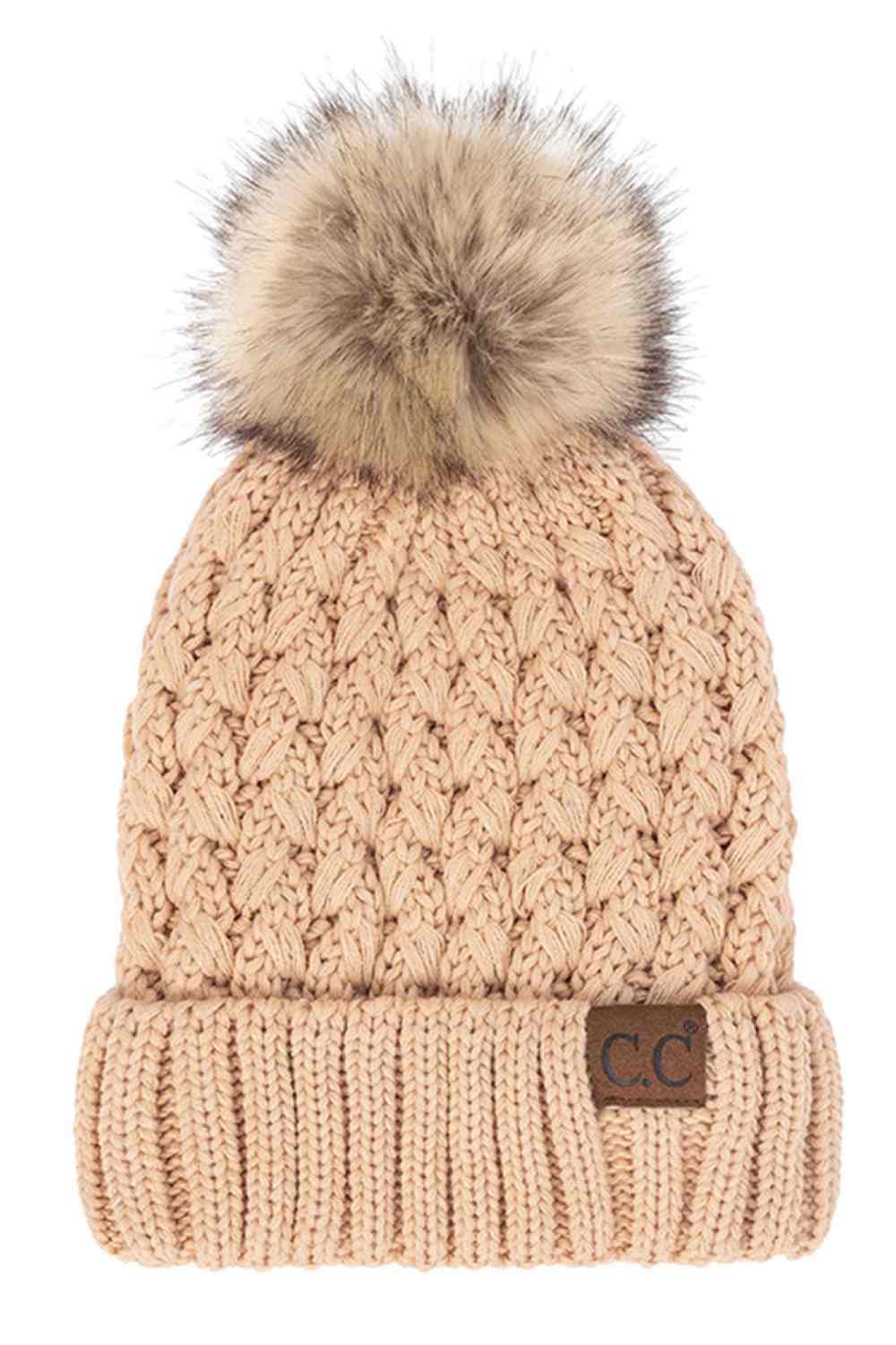 C.C Lattice Crossover Stitch Beanie