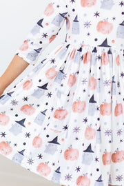 Peek-a-Boo 3/4 Sleeve Pocket Twirl Dress