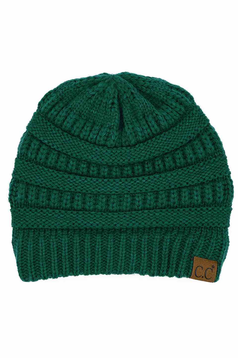 C.C Women's Ribbed Knit Solid Color Beanie