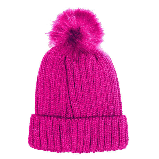 Soft Cozy Cable Knit Pom Pom Beanie Hat