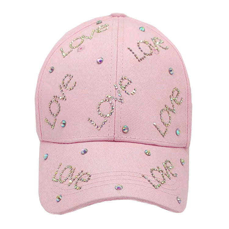 Bling Love Message Patterned Baseball Cap