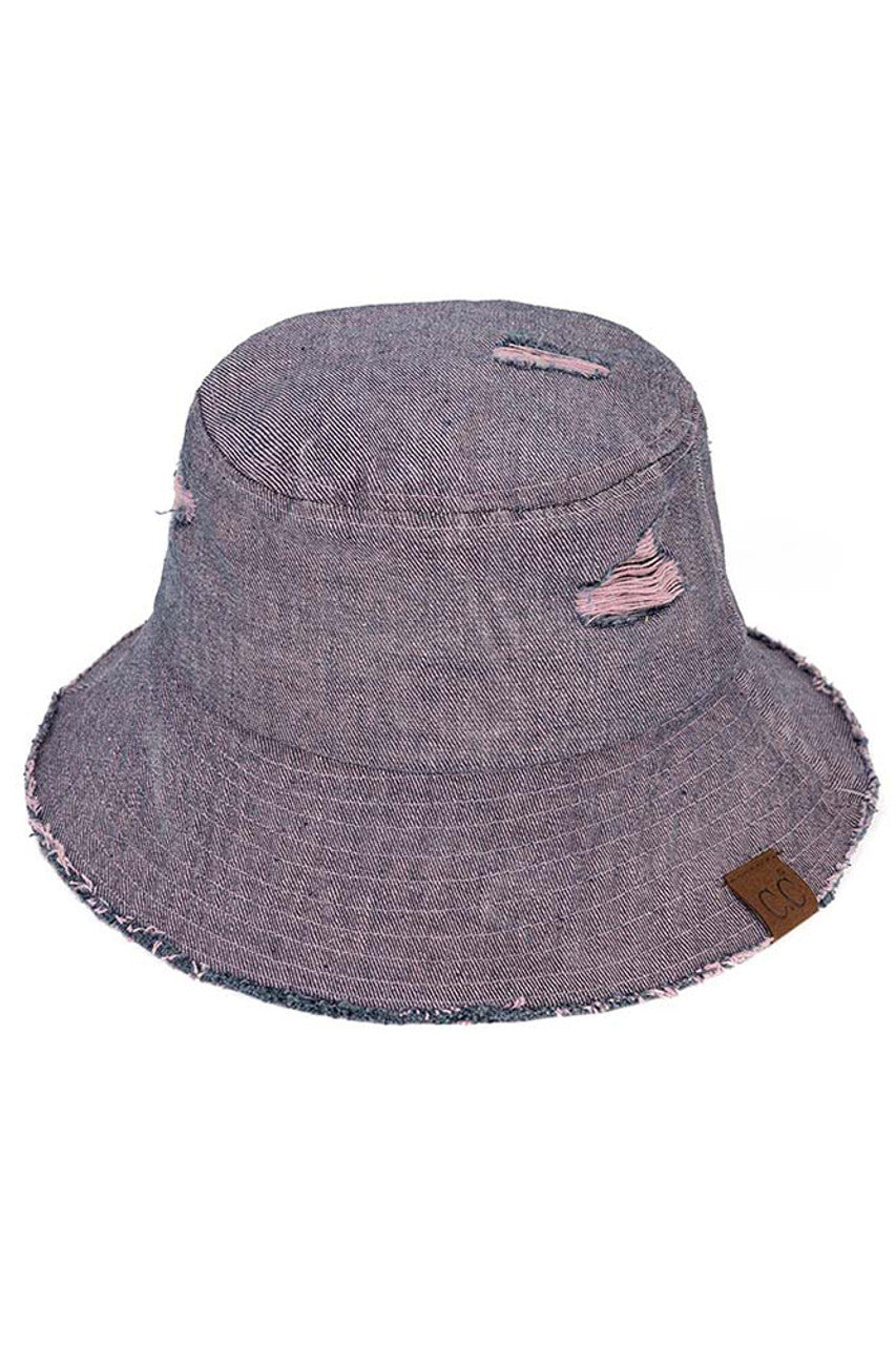 C.C STONE WASHED DENIM BUCKET HAT