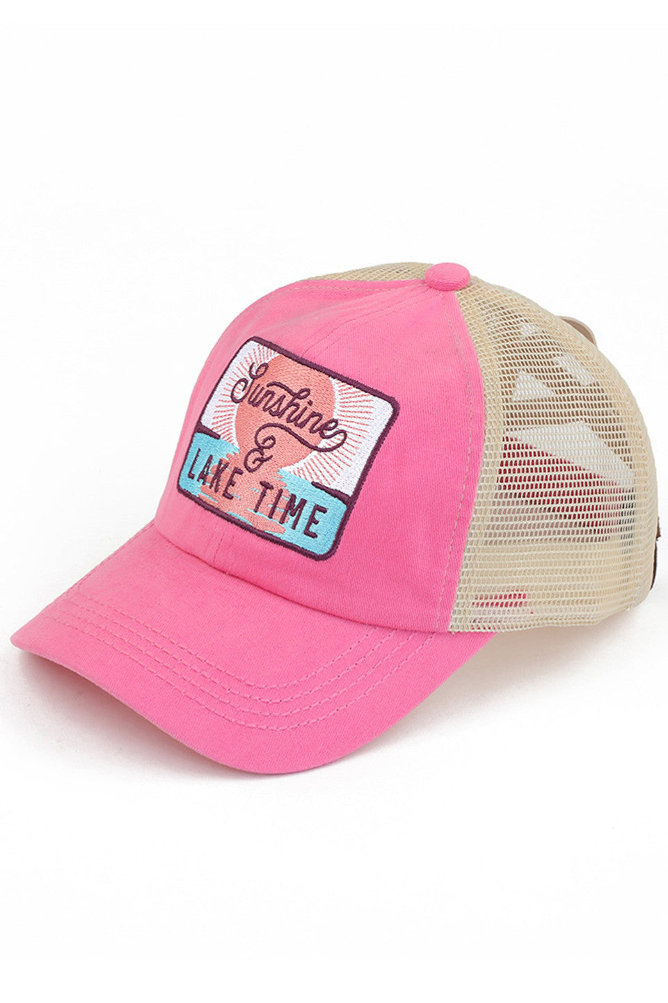 C.C Women's Sunshine & Lake Time Patch Ponytail Cap