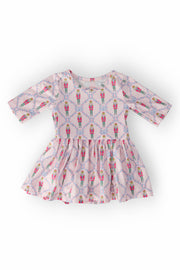 Pink Nutcracker 3/4 Sleeve Twirl Bodysuit