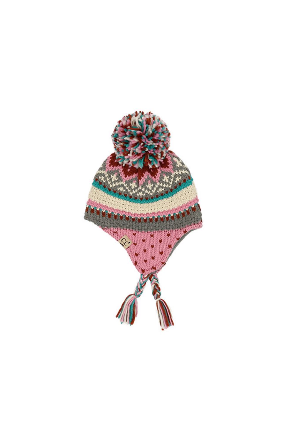 C.C Multi Pattern Braided Trapper Hat Winter Hat