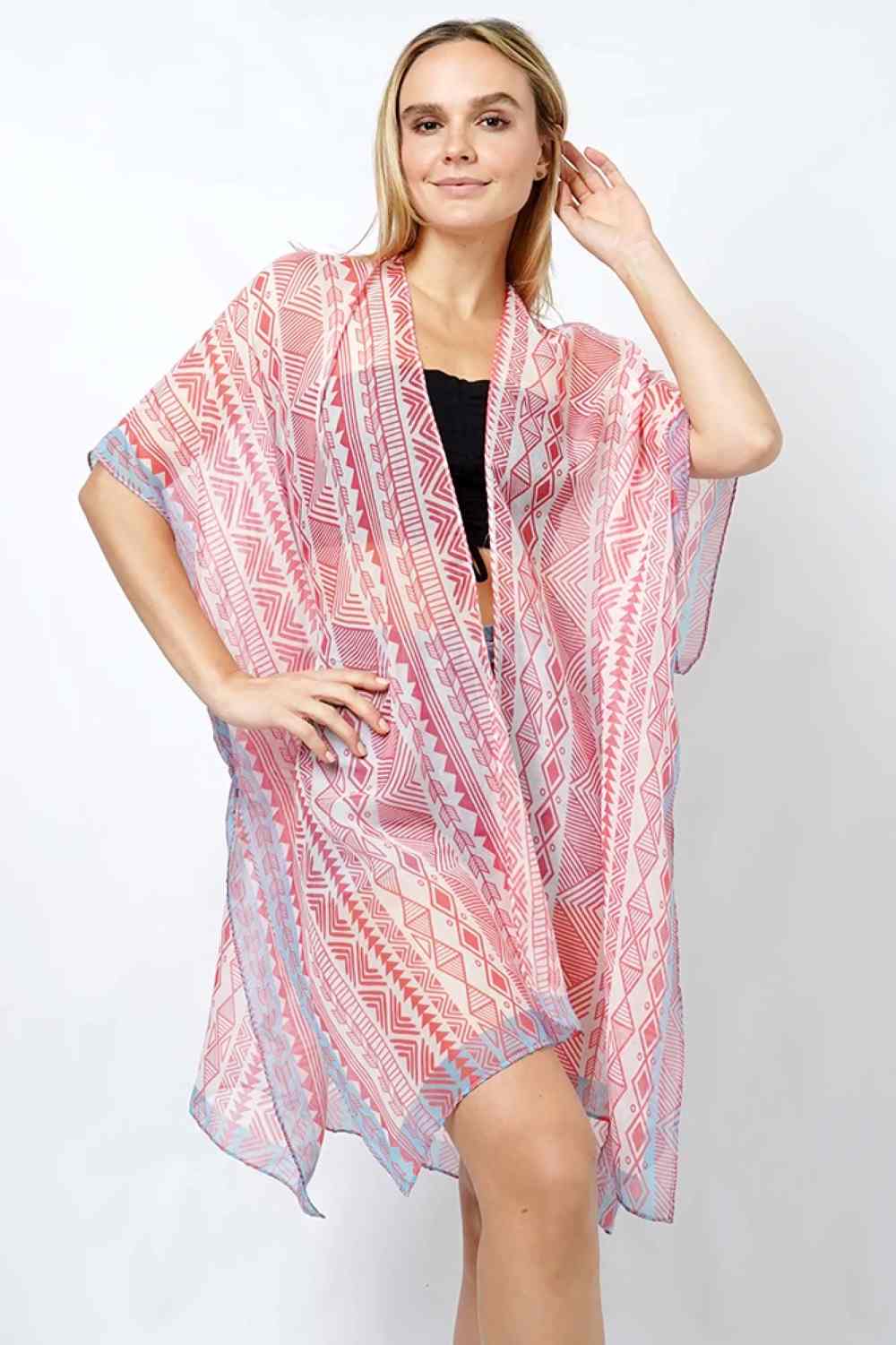 Ethnic Pattern Print Kimono