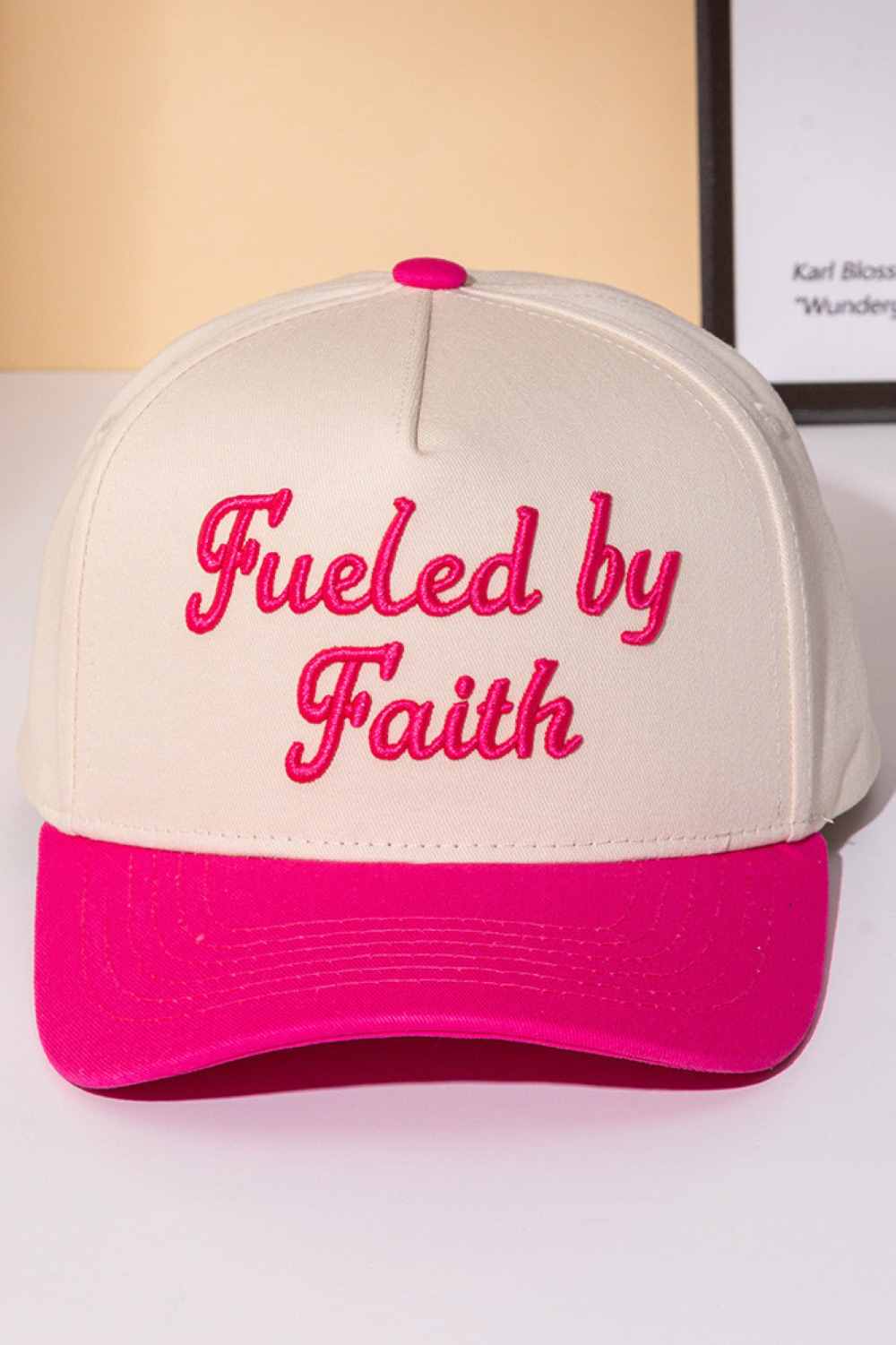 FUELED BY FAITH Embroidered Letter Two Tone Trucker Cap