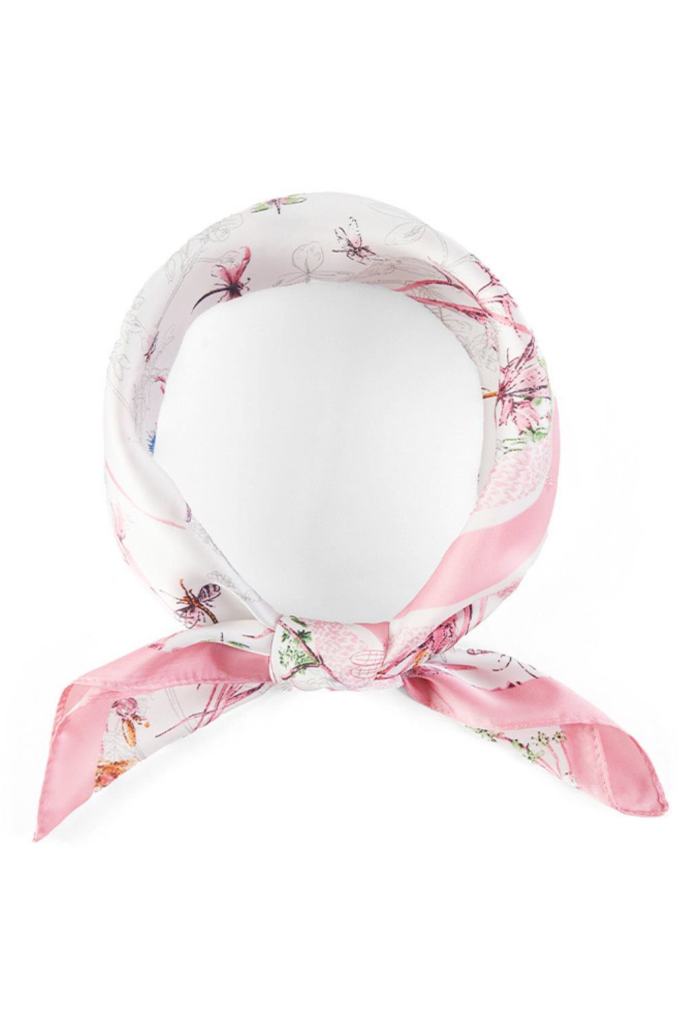 Floral with Dragonfly Print Bandana Scarf