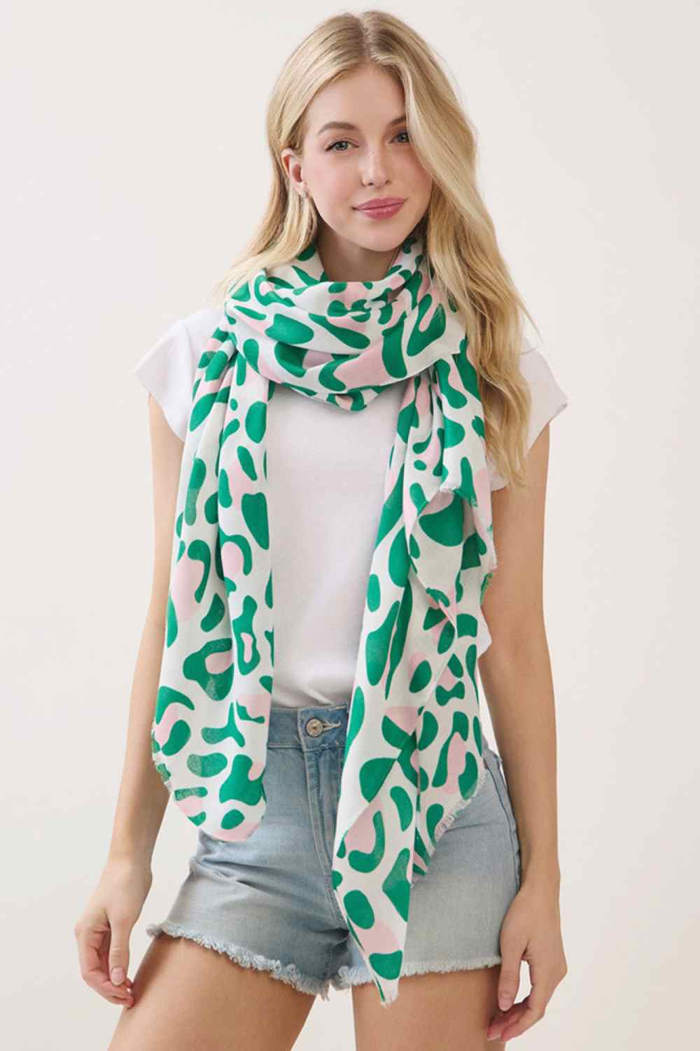 Leopard Pattern Print Oblong Scarf