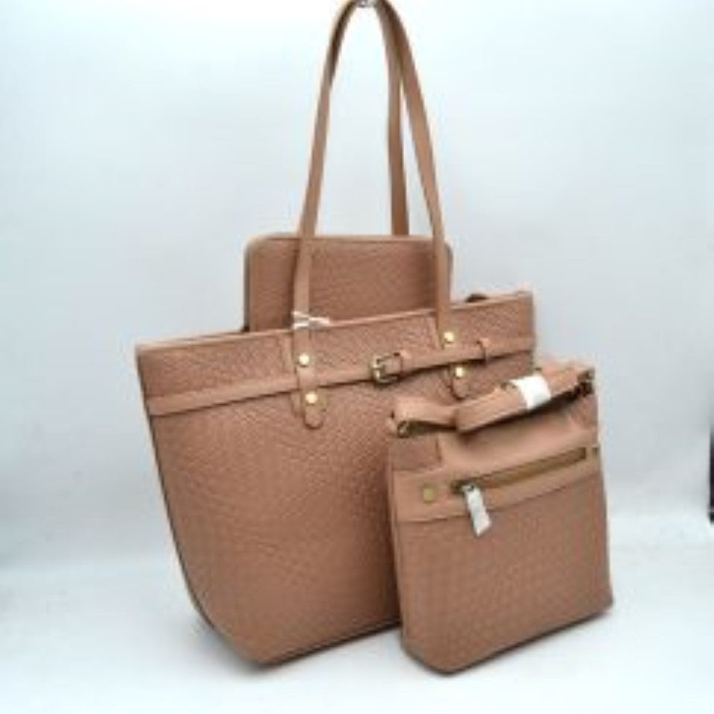 Woven Tote Bag Set with Crossbody and Wallet