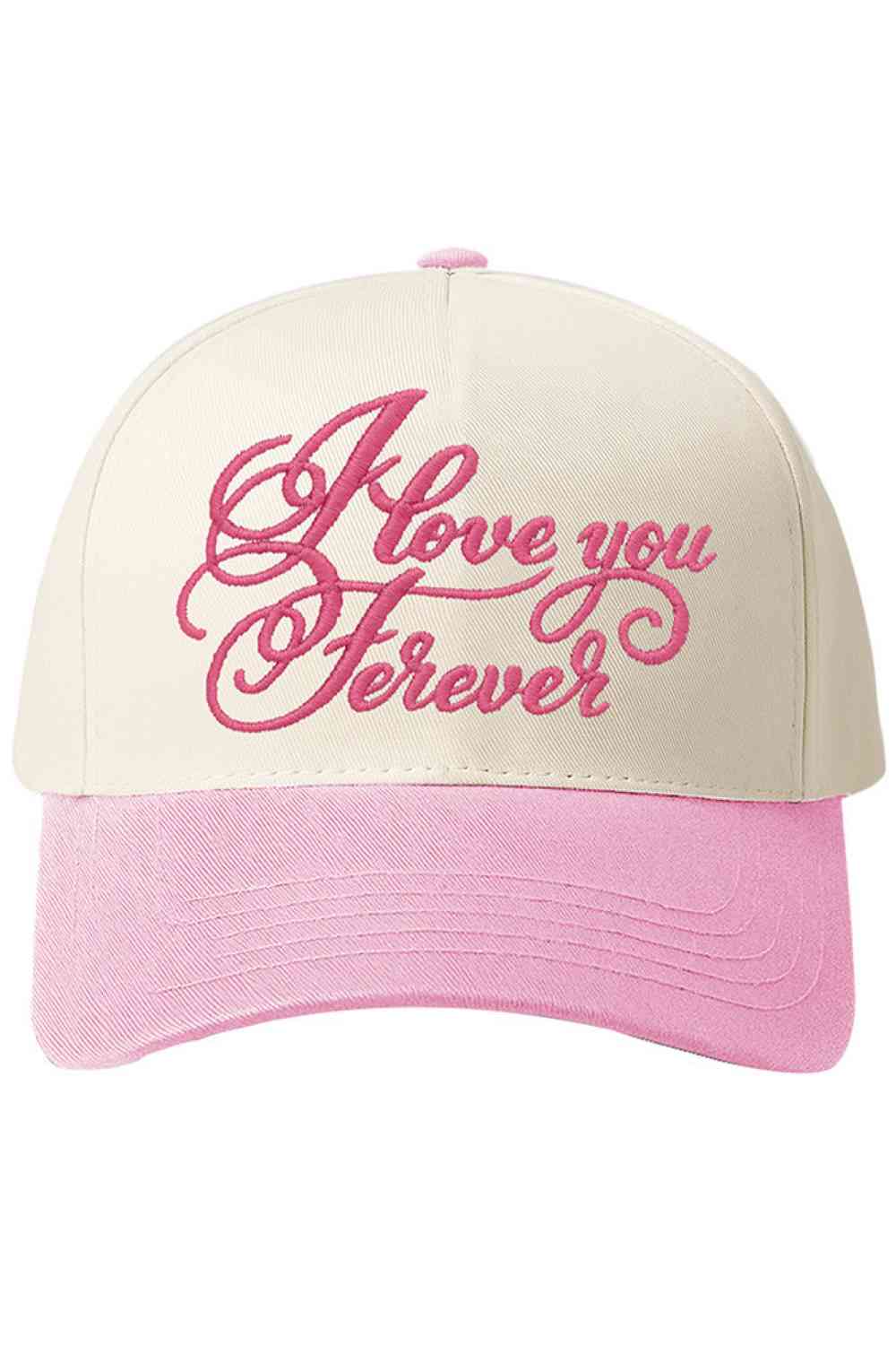 LOVE YOU FOREVER Letter on Two Tone Baseball Cap