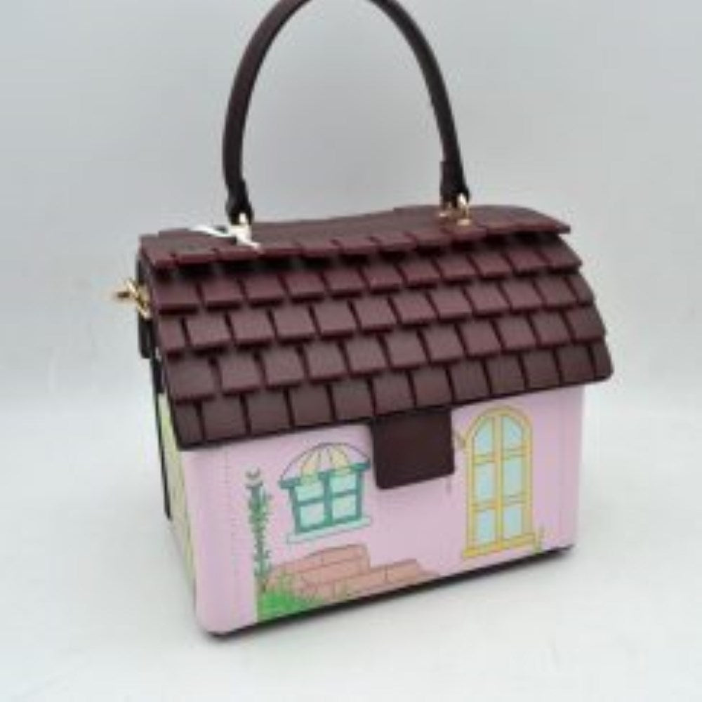 Whimsical House Shaped Top Handle Crossbody Handbag