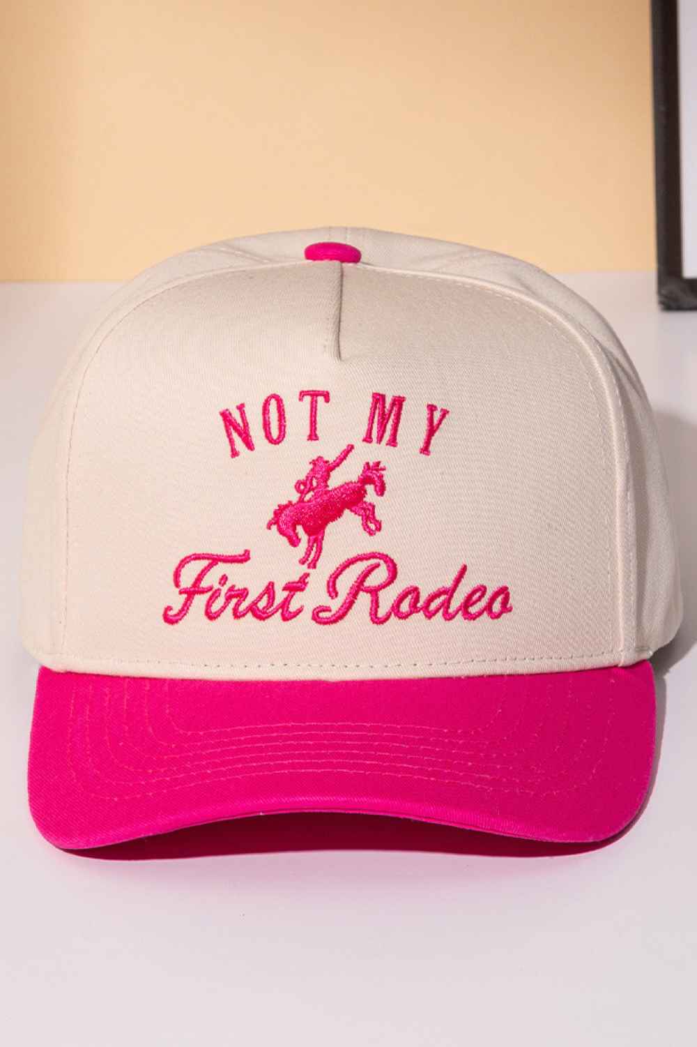 NOT MY FIRST RODEO Embroidered Letter Two Tone Trucker Cap