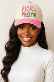 Women's OH SO Pretty Letter on Two Tone Baseball Cap