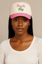 PEARLS & IVY Letter on Two Tone Baseball Cap