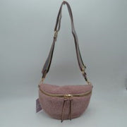Textured Teddy Fleece Belt Bag with Adjustable Wide Strap